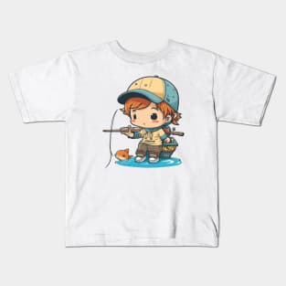 Catching fish and hearts with my kawaii skills Kids T-Shirt